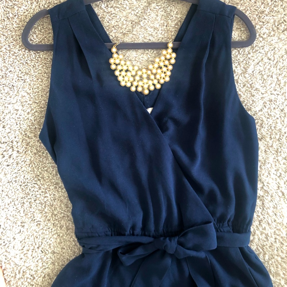 Beautiful flowy navy loft jumpsuit